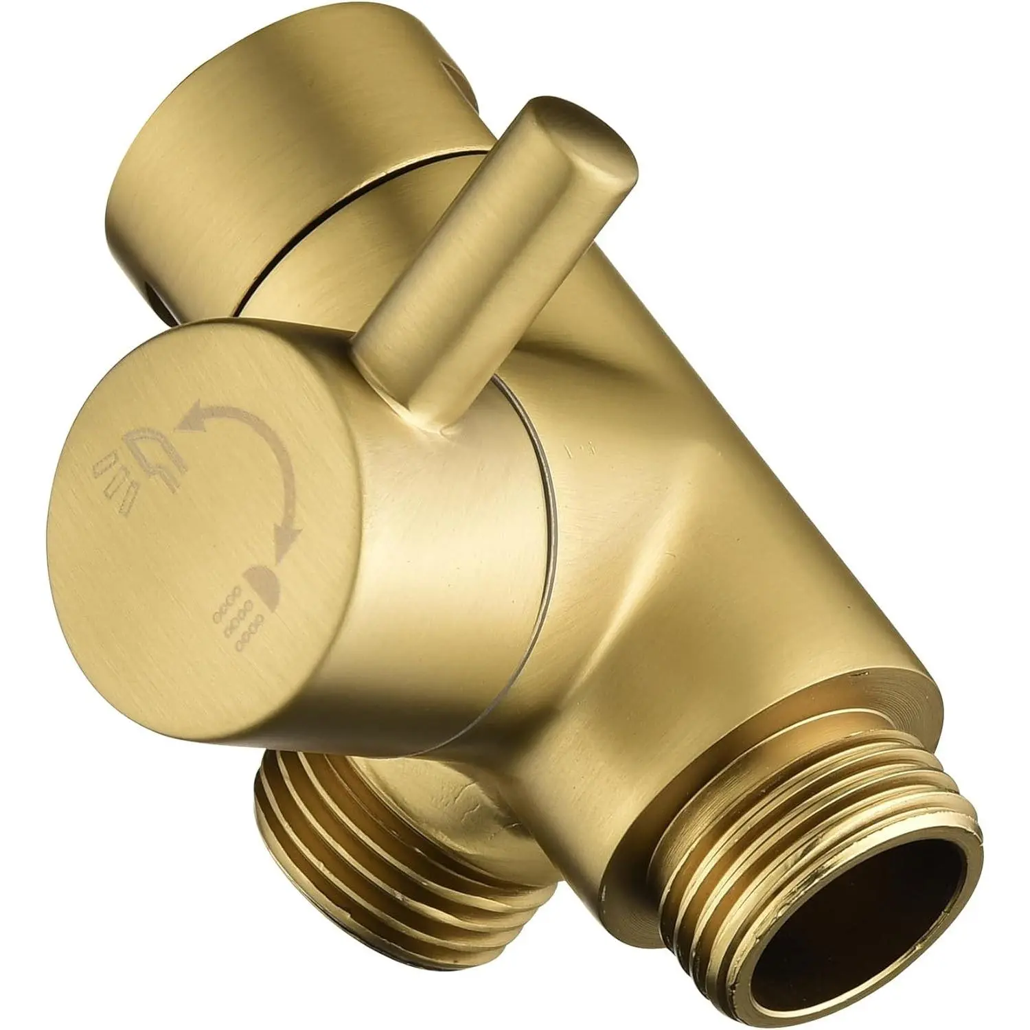 Brass Body G1/2" 3-Way Shower Arm Diverter Valve for Shower Use, Brushed Gold Finish