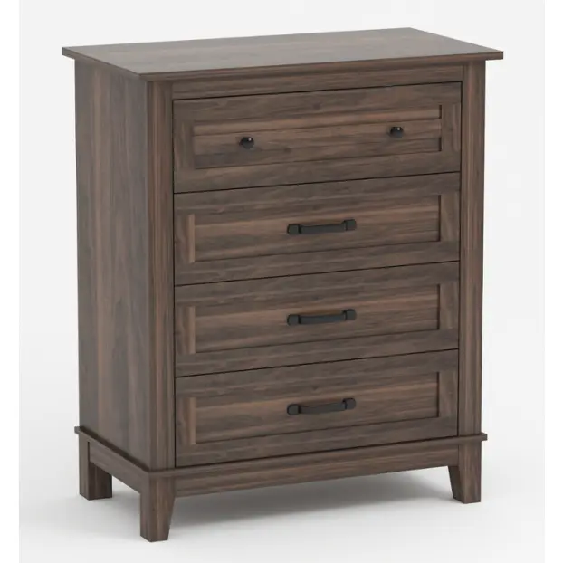 4-Drawer Wood Dresser，Tall Chest of Drawers for Bedroom Commode De Chambre