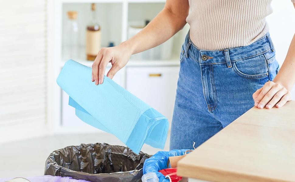 Basics Leak-Proof Dog and Puppy Potty Training Pee Pads with Quick-Dry 5-Layer Super Absorbent Surface for Dog Training, Floor Protection, Regular Size 24x24", Blue & White, 40 Count