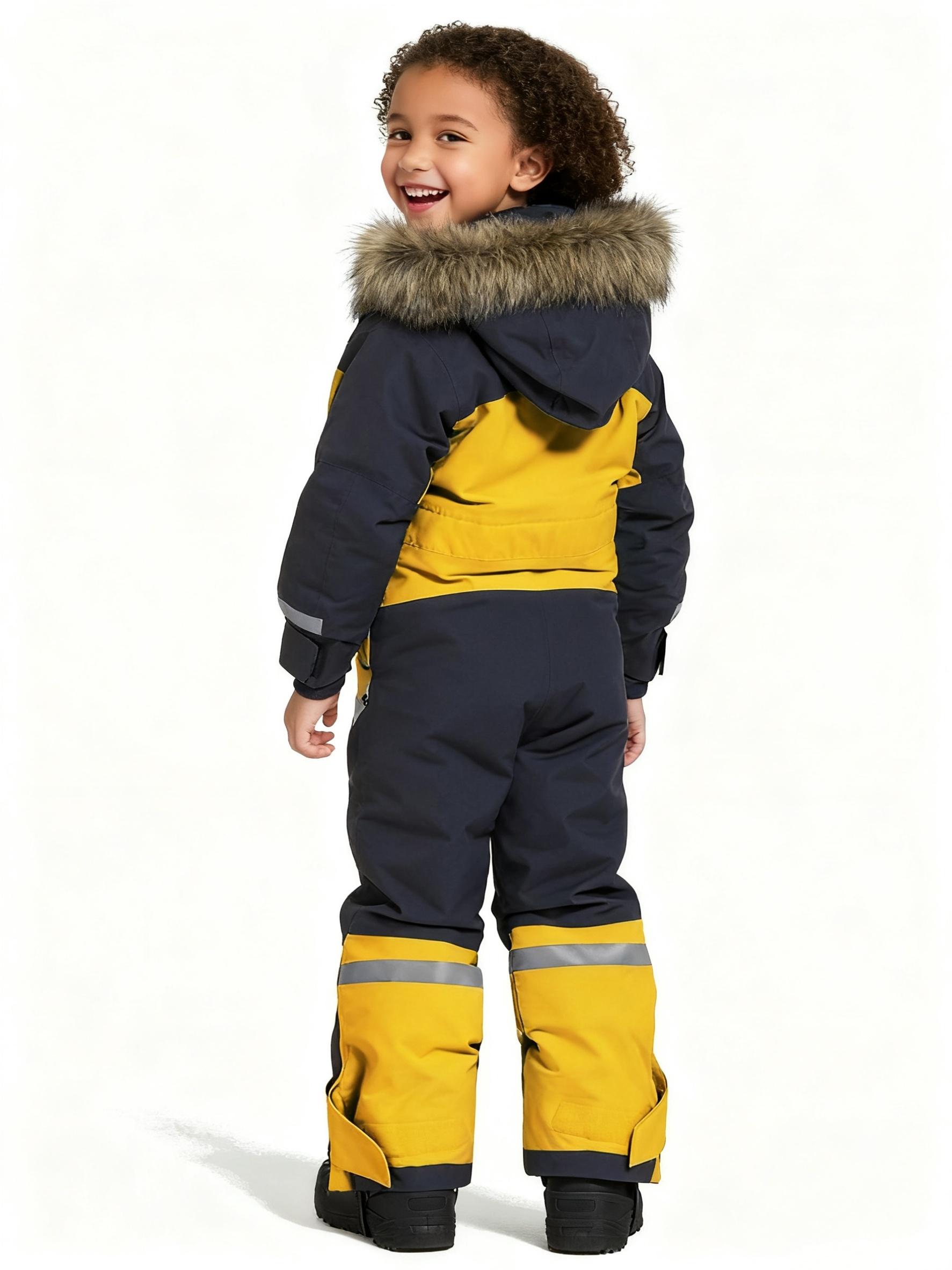 (New)[Windproof Snowsuit] Kids' Winter Ski Jumpsuit, Windproof Loose-Fit Snowsuit with Zipper Design 3-14 Years Old Boys and Girls Outdoor Warmth waterproof warm