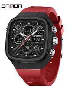 Multifunctional Square Digital Watch, Casual Fashion Wristwatch, Lightweight Unisex Alarm Clock, Electronic Sleep Timer, Casual Alloy Clasp, All Seasons