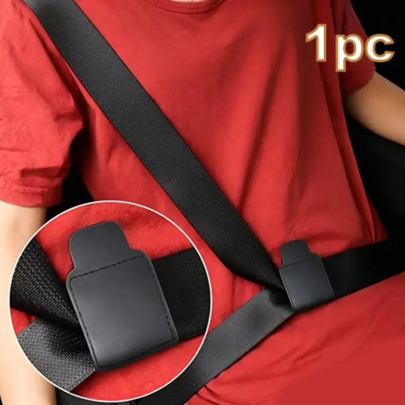 PU Leather Car Seat Belt Retrainer, Fit Adjustable Clip, Reduces Neck and Abdominal Pressure, Pressure Relief, Adult and Child Safety, Vehicle Interior Modification