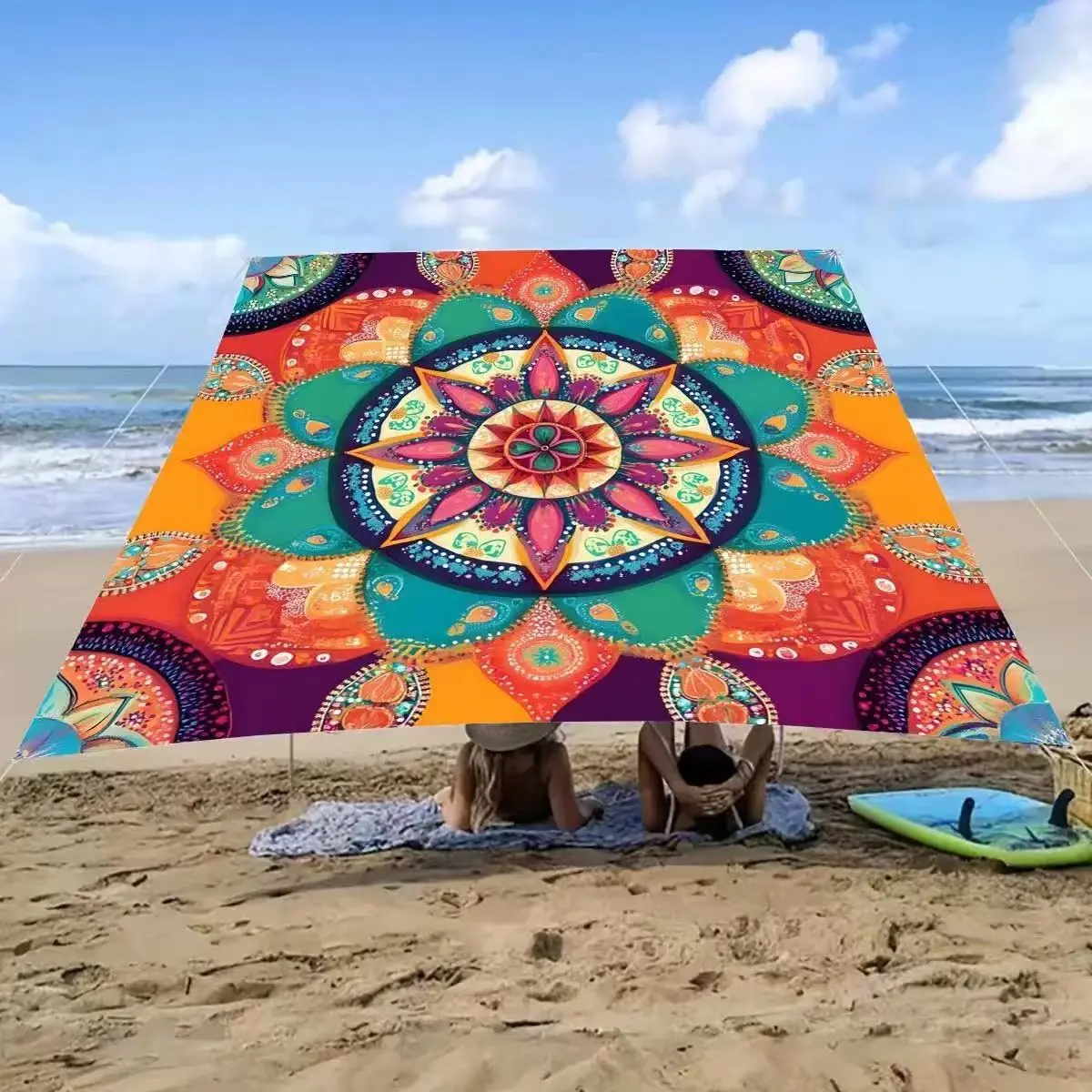 2-in-1 Camping Sun Shelter| Portable Tent + Picnic Mat| ColorfulCampingGear
