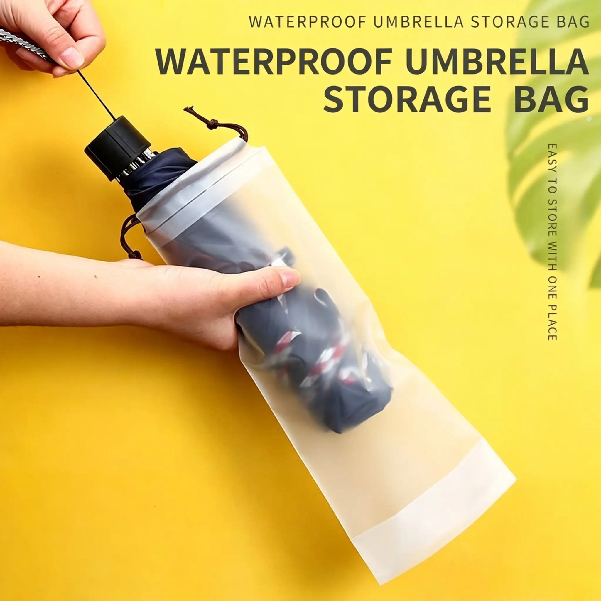 4 PCS Reusable Waterproof Umbrella Cover Bag, Drawstring Umbrella Sleeve for Wet Umbrella Storage, Travel & Car Use