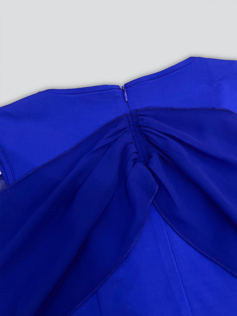 Women's Contrast Sequin High Low Hem Jumpsuit, Elegant 2 in 1 V Neck Jumpsuit for Party, Ladies' Clothes for Spring & Fall