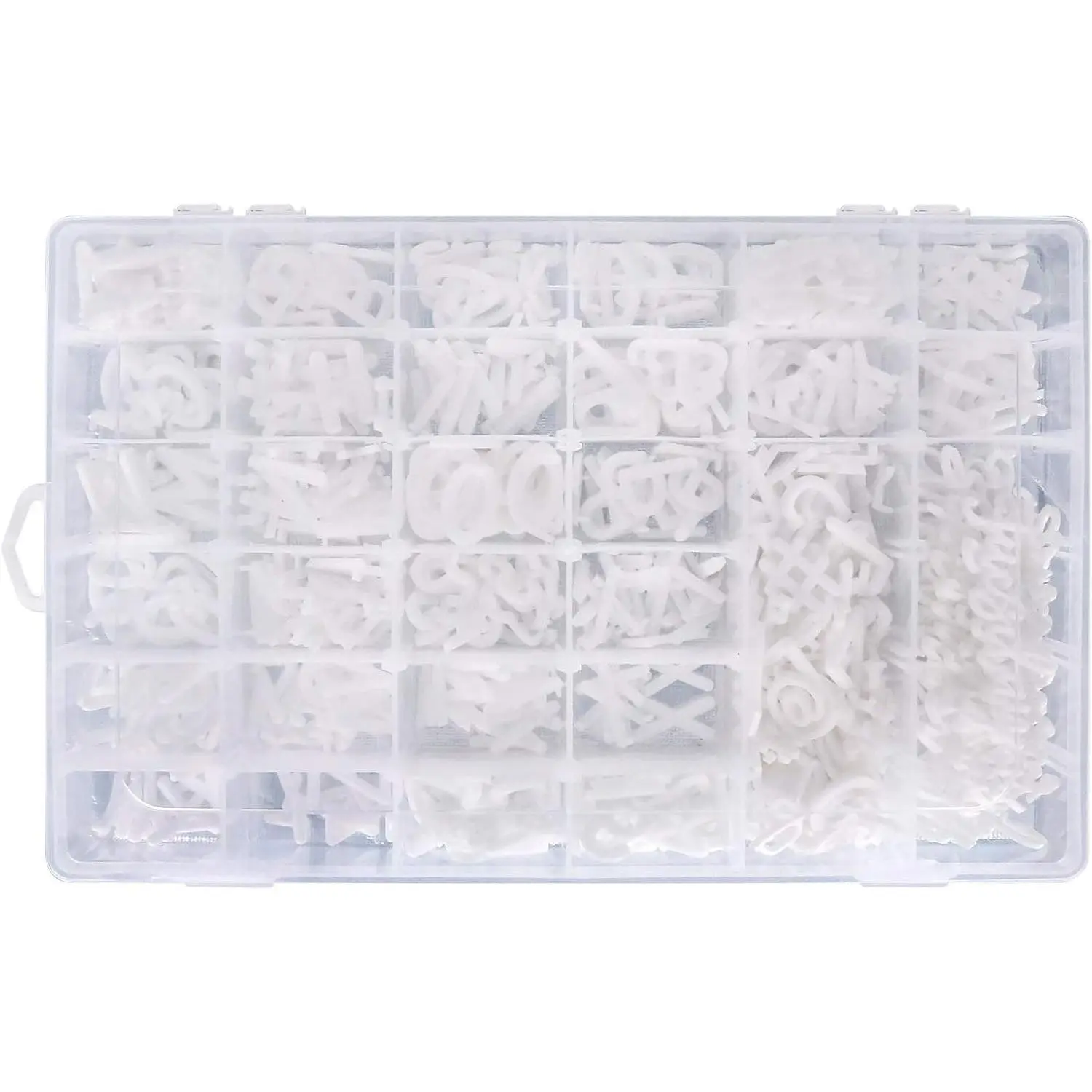 Letter Board Letters Only,646 PRE-Cut Characters with Sorting Tray,Felt Board Letters (White,1 & 3/4 Inch)