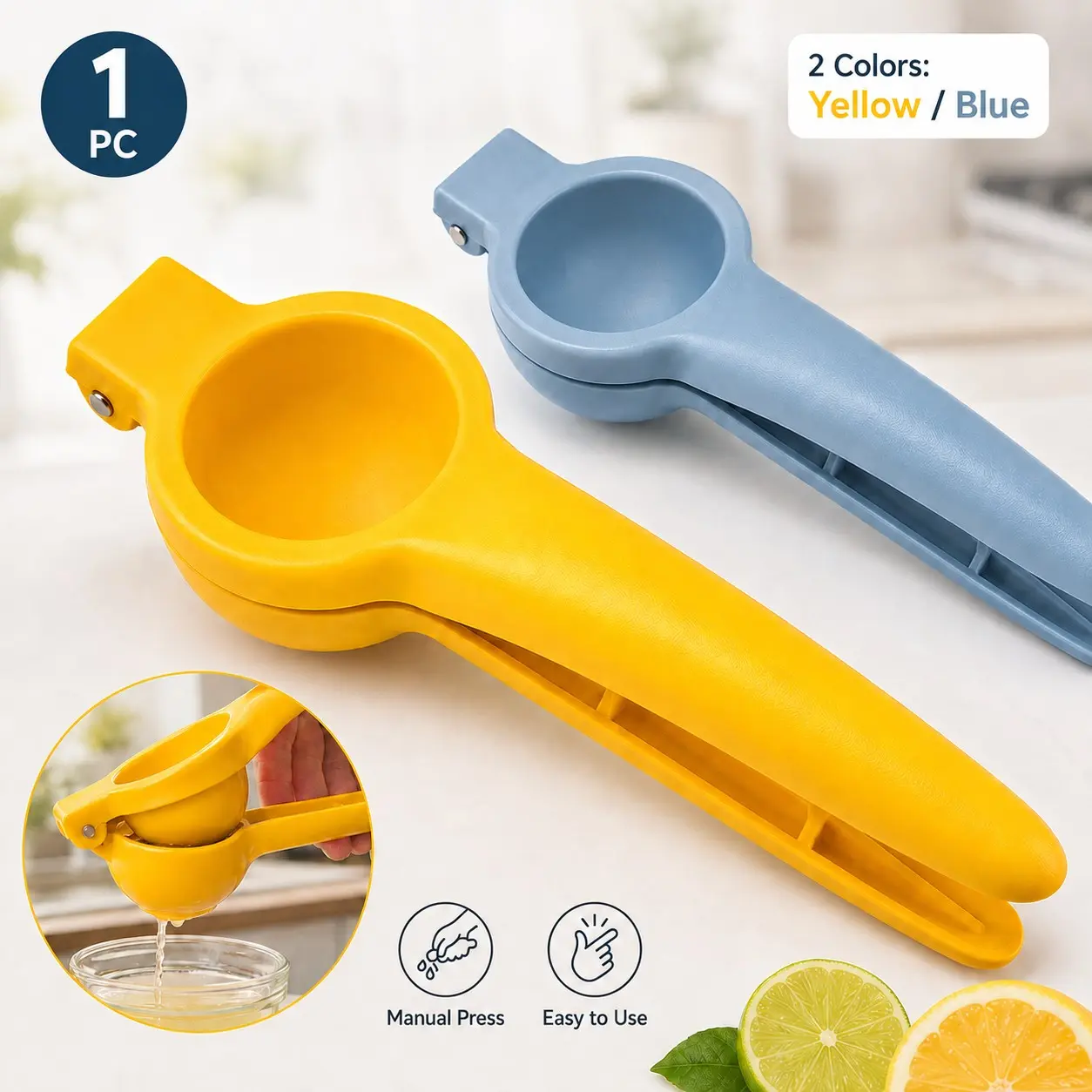 Child-Friendly Manual Fruit Juicer, Safe and Convenient, Abs Material, Easy to Clean, Handheld Fruit Press, Portable for Picnics and Camping