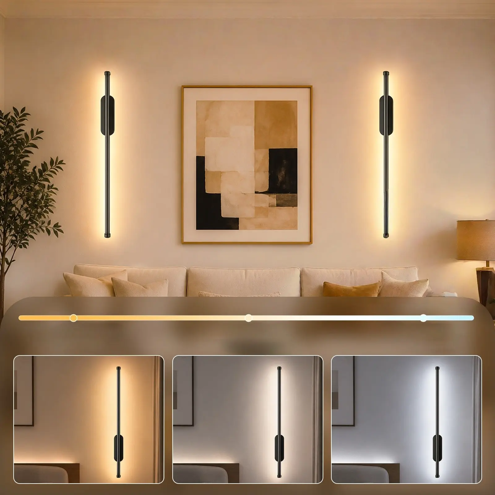 2-Pack Modern Minimalist Wall Lights, LED Wall Sconces, LED Design for Bedroom, Kitchen Island, Dining Room, Rechargeable Battery, Elegant Lighting Fixtures