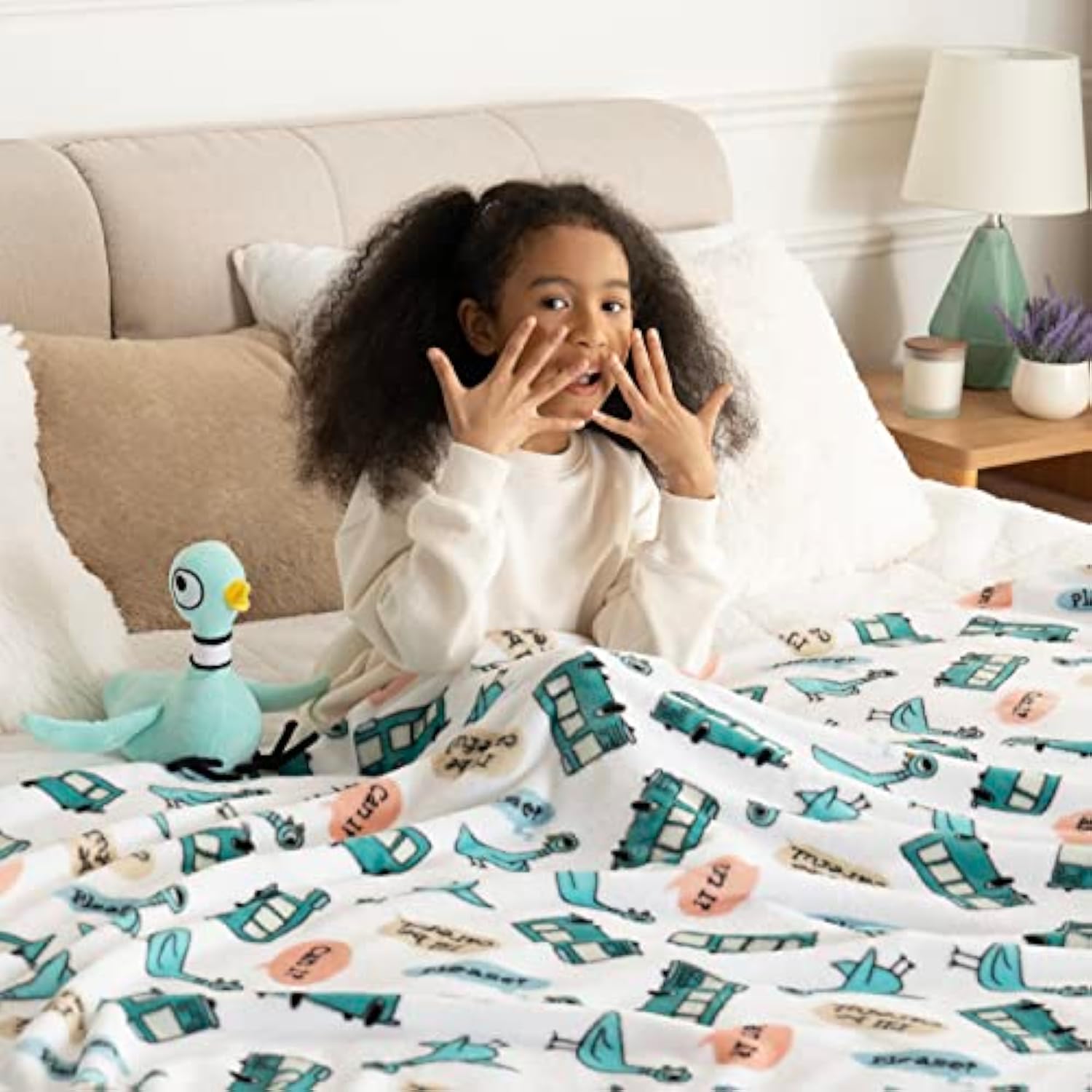 Eyesoul Berkshire Blanket VelvetLoft® Luxury Soft Polyester Throw Blanket, Don’t Let The Pigeon Drive The Bus