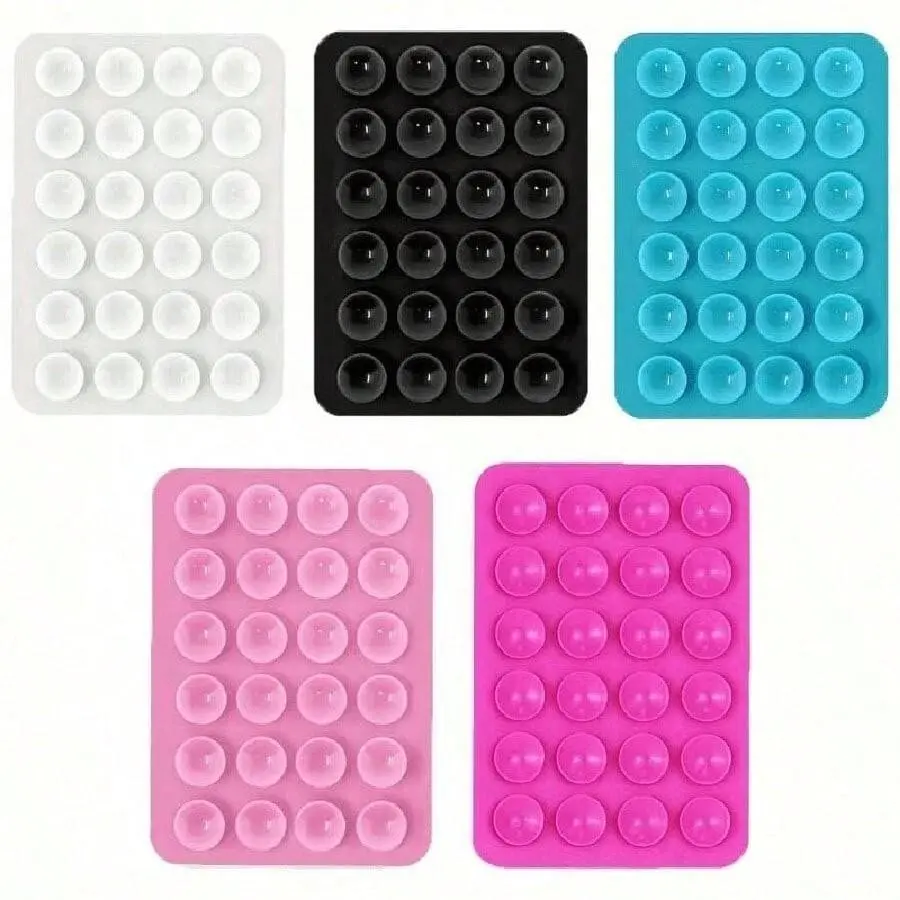 6/12 Pcs Suction Cup Phone Holder Stand, 24 Dual-Sided Adhesive Pads, Adhesive Cellphone Holder, Anti-Slip Design, Non Slip Holder, Secure Support for Smartphones/tablets, Random Colors, Stick On Holder, Cell Phone Mounts, Mobile Phone Stand