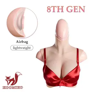 KOOMIHO 8th Generation Silicone Breast Forms Realistic Huge Fake Boobs Enhancer Style Crossdresser Drag Queen Costumes