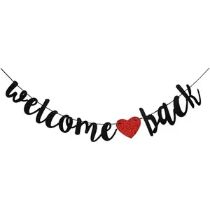 Welcome  Banner Black  to School Party  Banner Welcome  Garland for Welcome  of School Party Classroom Decorations