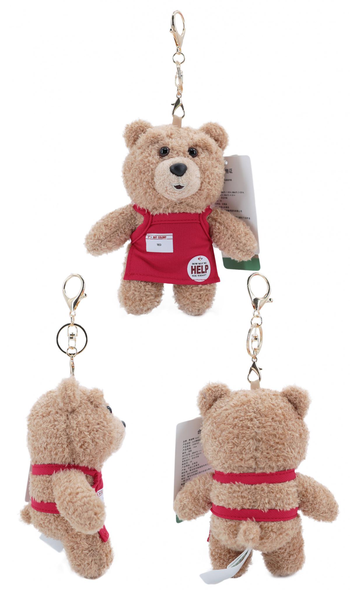 Ted2 Plush Keyring Kawaii Teddy Bear Plush Anime Hobby Stuffed Toy Keychain Bag Pendant Dolls Christmas Birthday Gifts