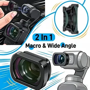 2-In-1 Macro And Wide-Angle Lens Kit, Professional Camera Accessory for Osmo Pocket 3 Pocket Camera, Magnetic 10X Magnification Macro Lens And Wide-Angle Expansion Lens for Action Filming And Close-Up Shooting