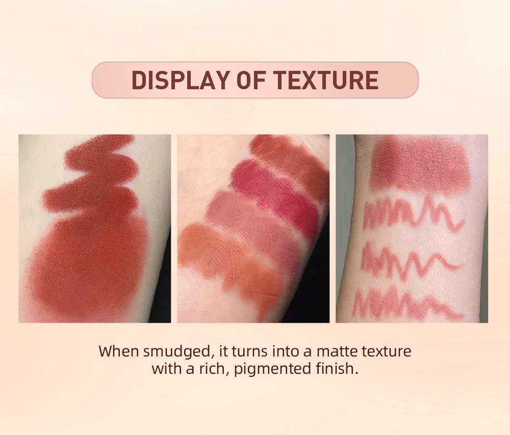 Matte Lipstick + Lip Liner Set, Long-Lasting Natural Nude Color, Non-Fading Lip Makeup Kit, Complete Solution for Lip Beauty