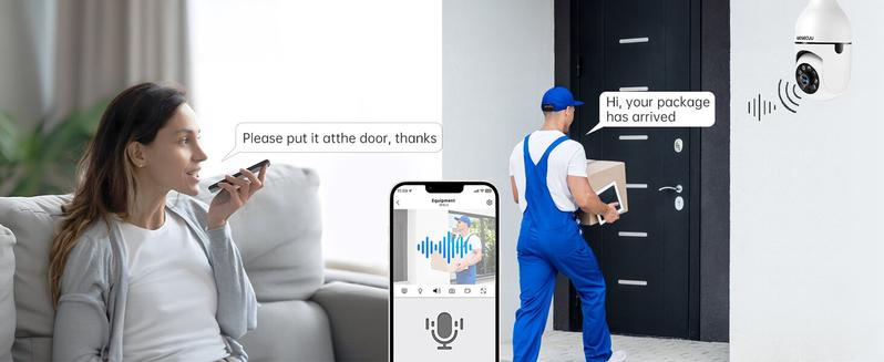 Light bulb camera 5G&2.4GHz WiFi 3MP Security Cameras Wireless Outdoor Motion Detection and Alarm,Two-Way Talk,Color Night Vision,Human Detection