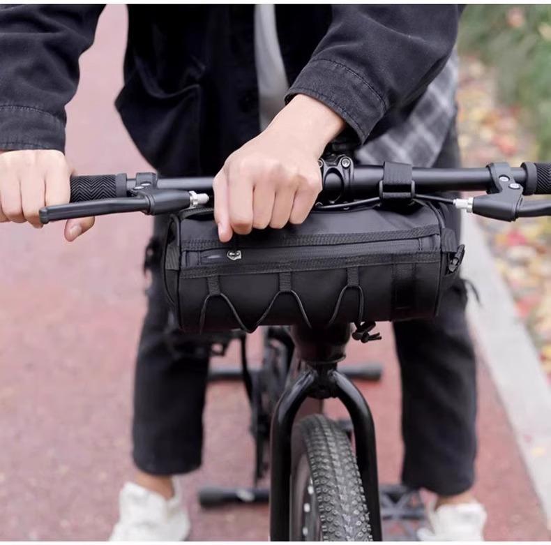 Nylon Fabric Road Bike Bag 2.5L Waterproof Multifunctional Cycling Bag in Purple Black Green Pink 23.5x11cm