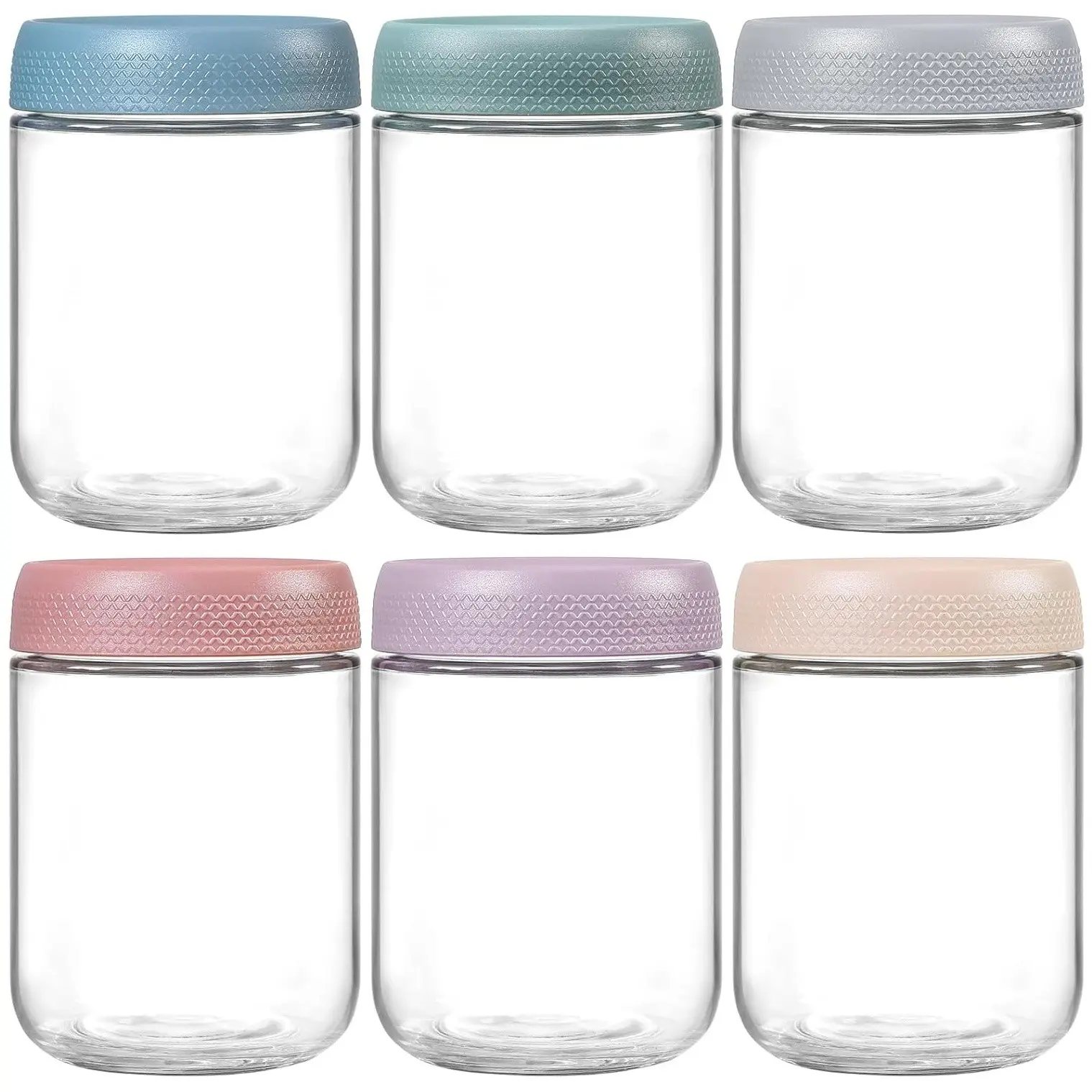 3/6 Pack Round Containers with Flip Lid Lock, Reusable Storage for Cookies, Jam, and Candy, Ideal for Food Organization