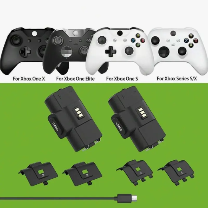 1100mah Xbox Controller Battery Pack, Xbox One S, Includes 4 Battery Covers, LED Indicator, Safety Protection Features, Ideal for Gaming Accessories, Gaming Console Accessory