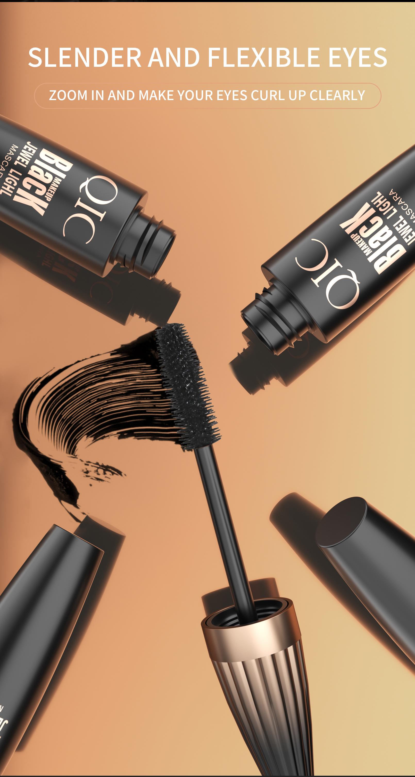4D Waterproof Q835 Mascara - Single Item, Large Size, Encrypted Brush, Long-Lasting, Thickening, Curling, Smudge-Proof Beauty Cosmetic for Eye Enhancement, Durable Makeup Tool