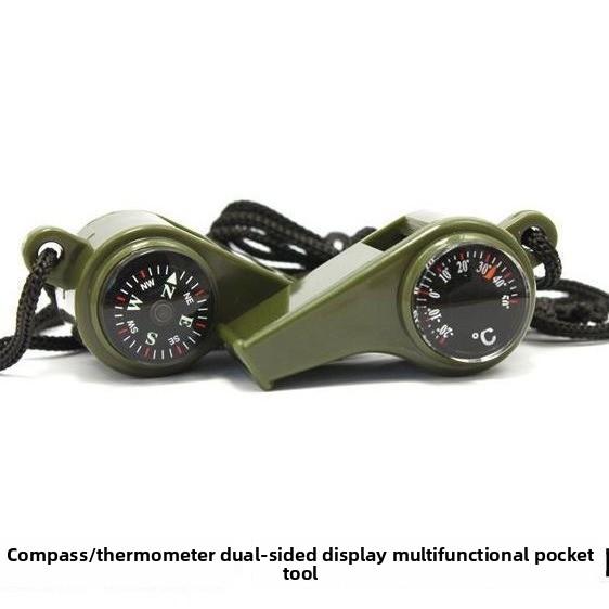 Outdoor Whistle Plastic Multi-Function 3-in-1 Whistle Survival Whistle Compass Thermometer Whistle Referee Whistle