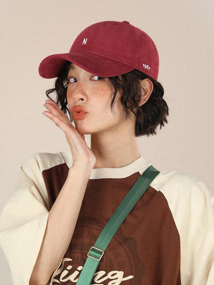 Spring and summer duckbill hat, women's sun protection hat, small face, versatile soft top baseball hat