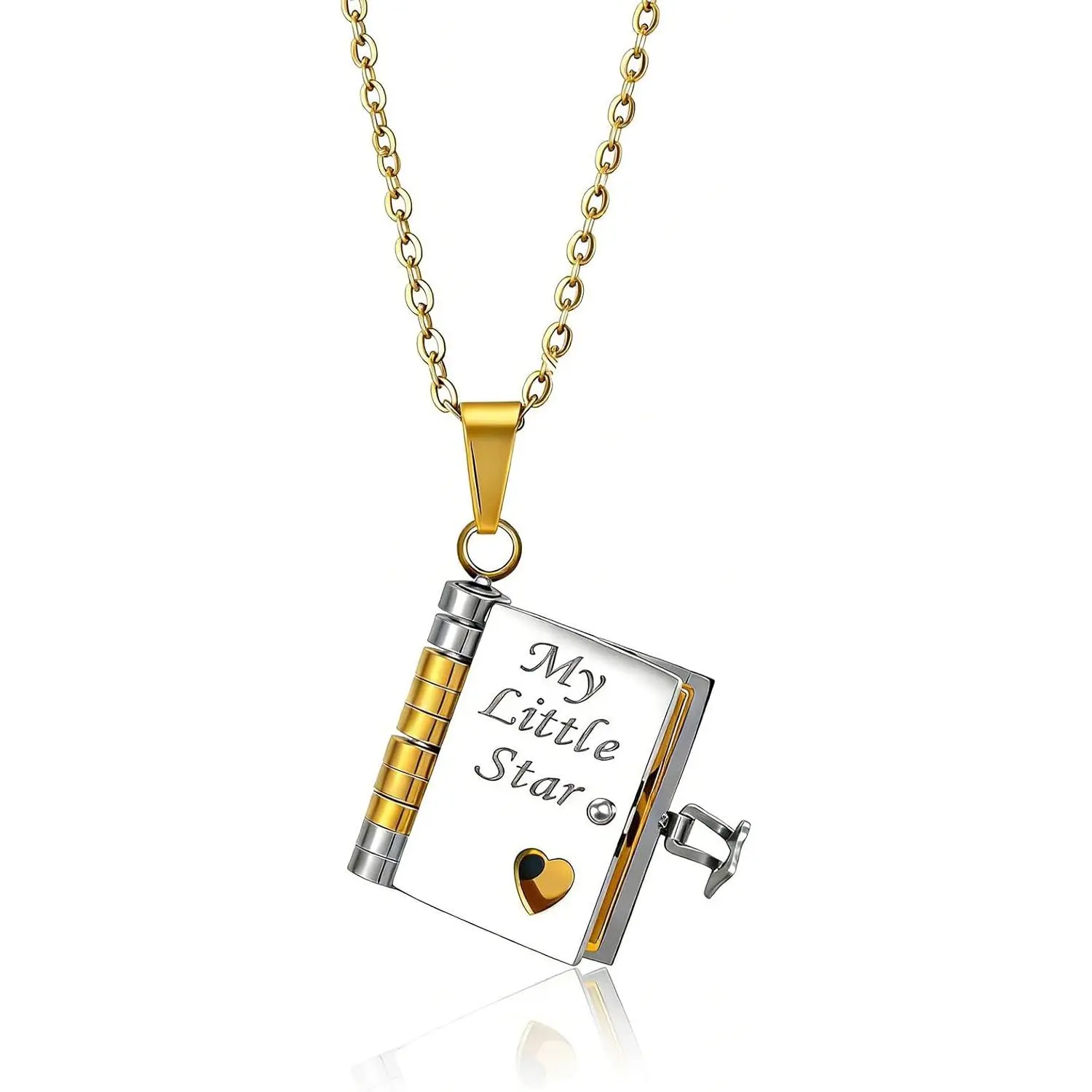 Book Necklace for Daughter/Granddaughter,The  Beautiful Chapter Book Necklace with 6 Pages. Engraved Information  Birthday  for Daughter/Granddaughter