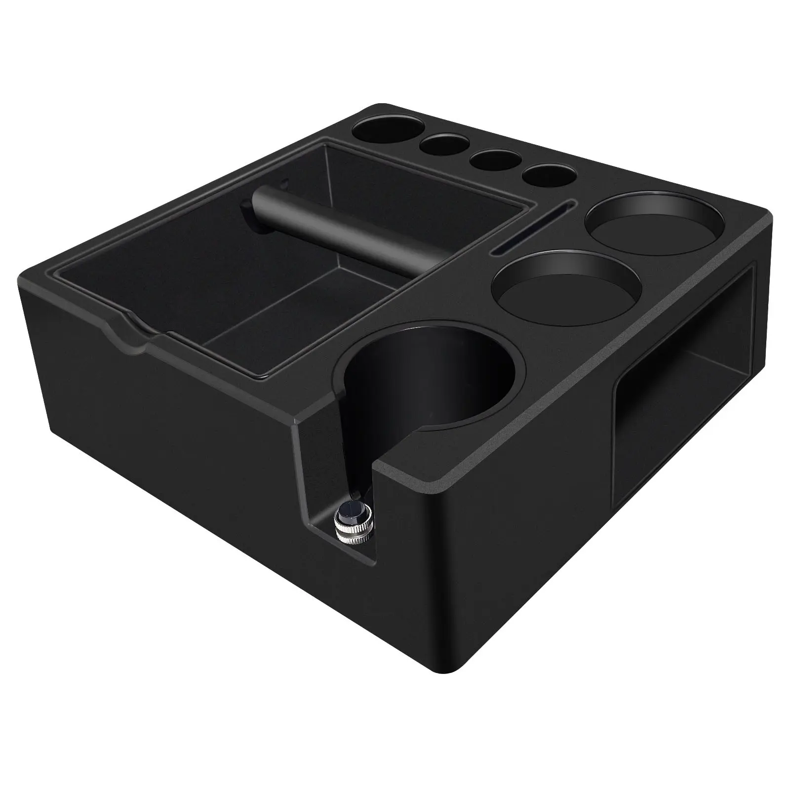 Multi-Functional Espresso Coffee Press and Scraper Base, Durable Abs, Silicone, Stainless Steel, Fits 51-58mm Handles, Compact Design
