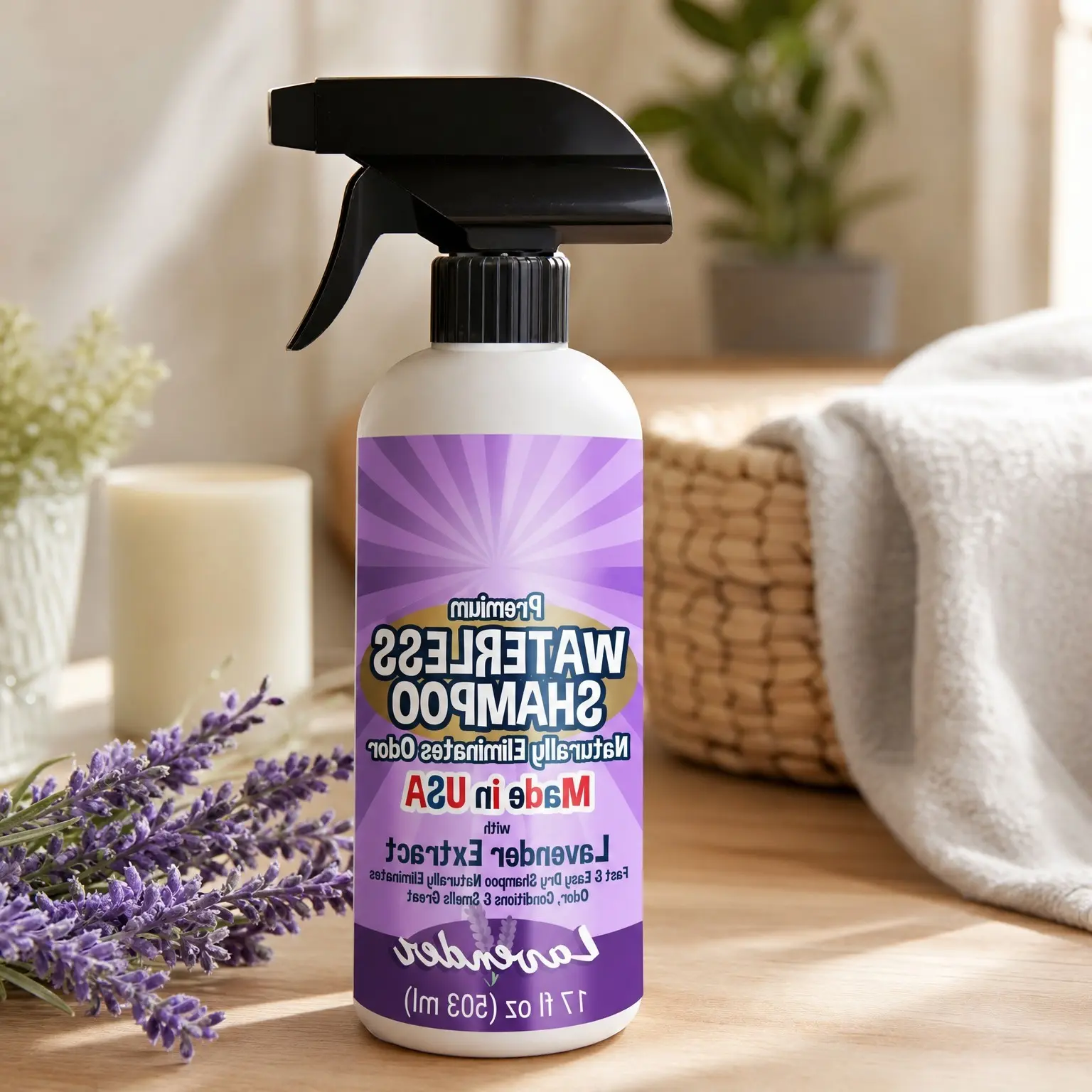 Waterless Dry Shampoo for Dogs & Cats - No Rinse Foam Cleanser - Naturally Neutralizes Pet Odor - Safe for Puppies & Sensitive Skin - Made in USA - Lavender, 17 Fl OzGift