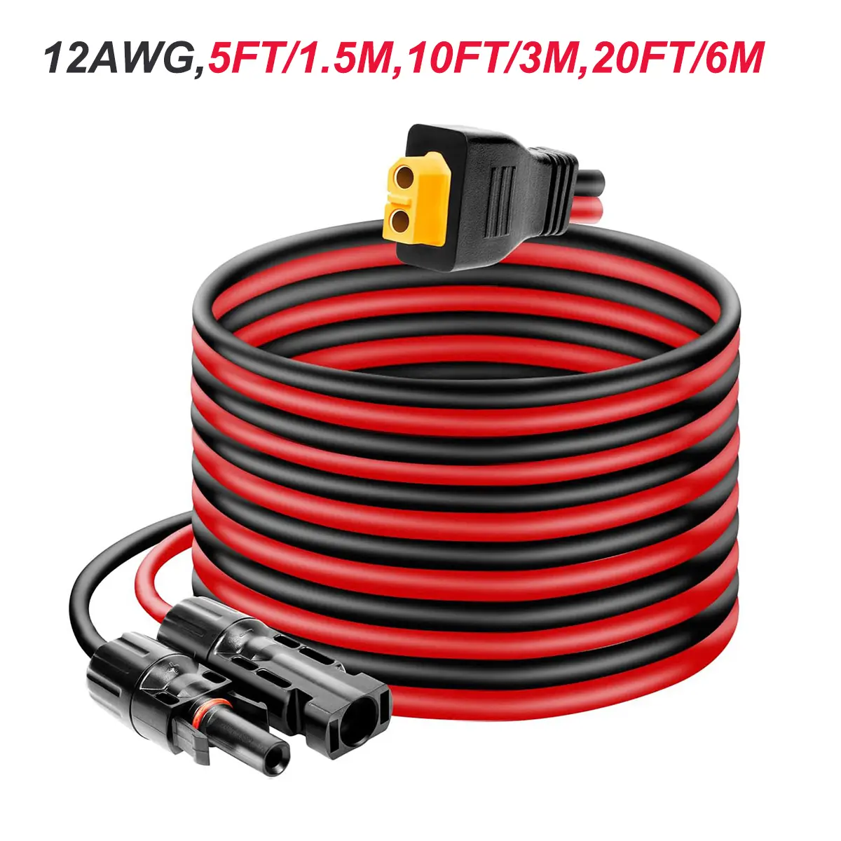 Solar Panel Extension Cable, Solar to XT60 Charge Extension Cable, MC4 to XT60 Adapter Wire, Solar Panel Cable for Portable Power Station, for RV Portable Power Station, Solar Generator, Off-Grid Applications