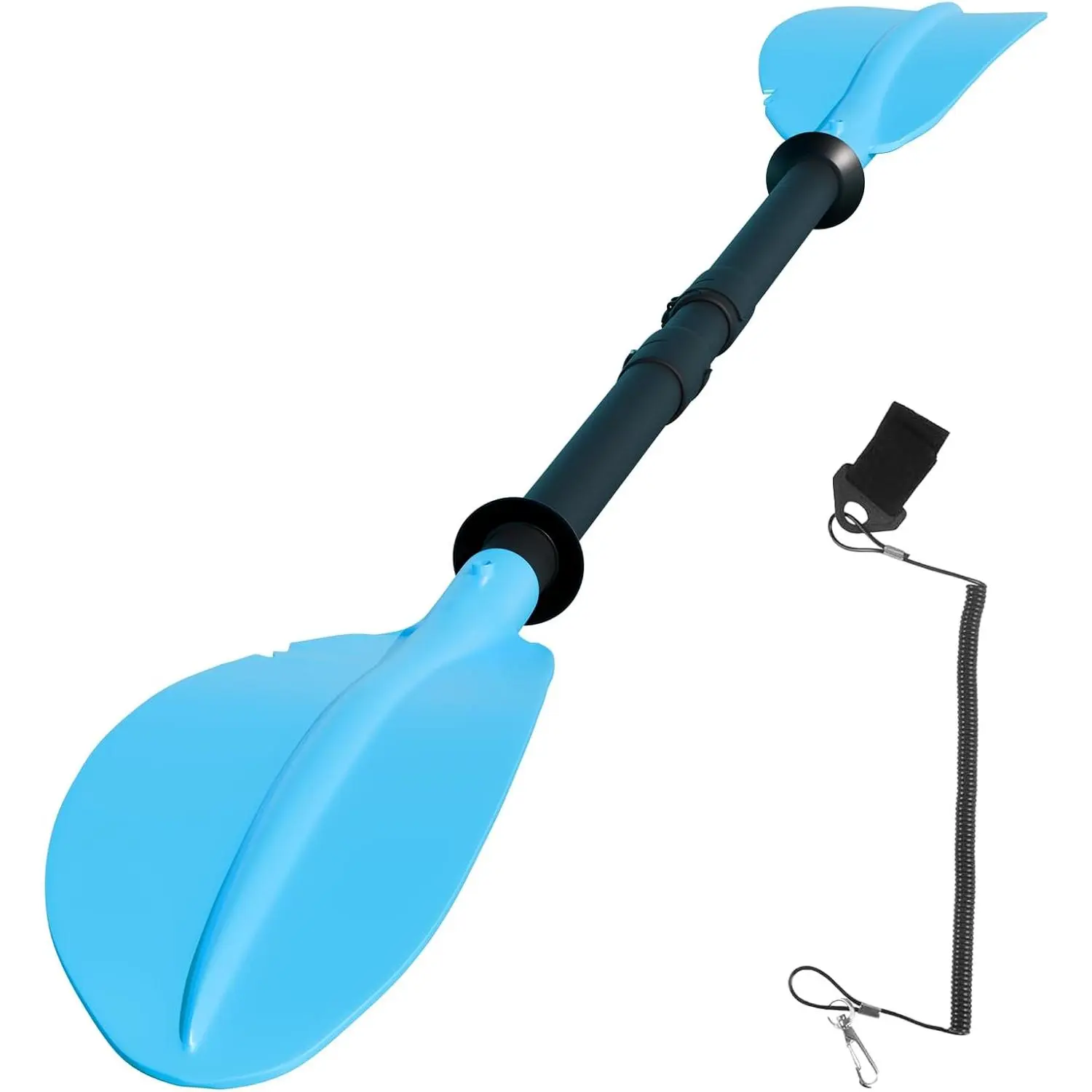 Heavy Duty Aluminum Alloy Telescopic Kayak Paddle - Collapsible, Adjustable Length, Safety Leash for Boating, Canoeing
