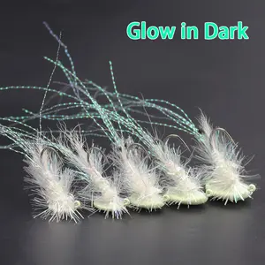 10Pcs Luminous Stand Up Fishing Jig Head Hooks Glow in the dark Fishing Lures for Bass, Trout, Crappie
