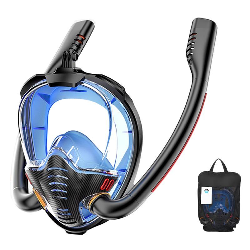 Double tube snorkeling goggles Mask Full dry diving equipment Adult diving rebreather Swimming mask  stealth snorkel