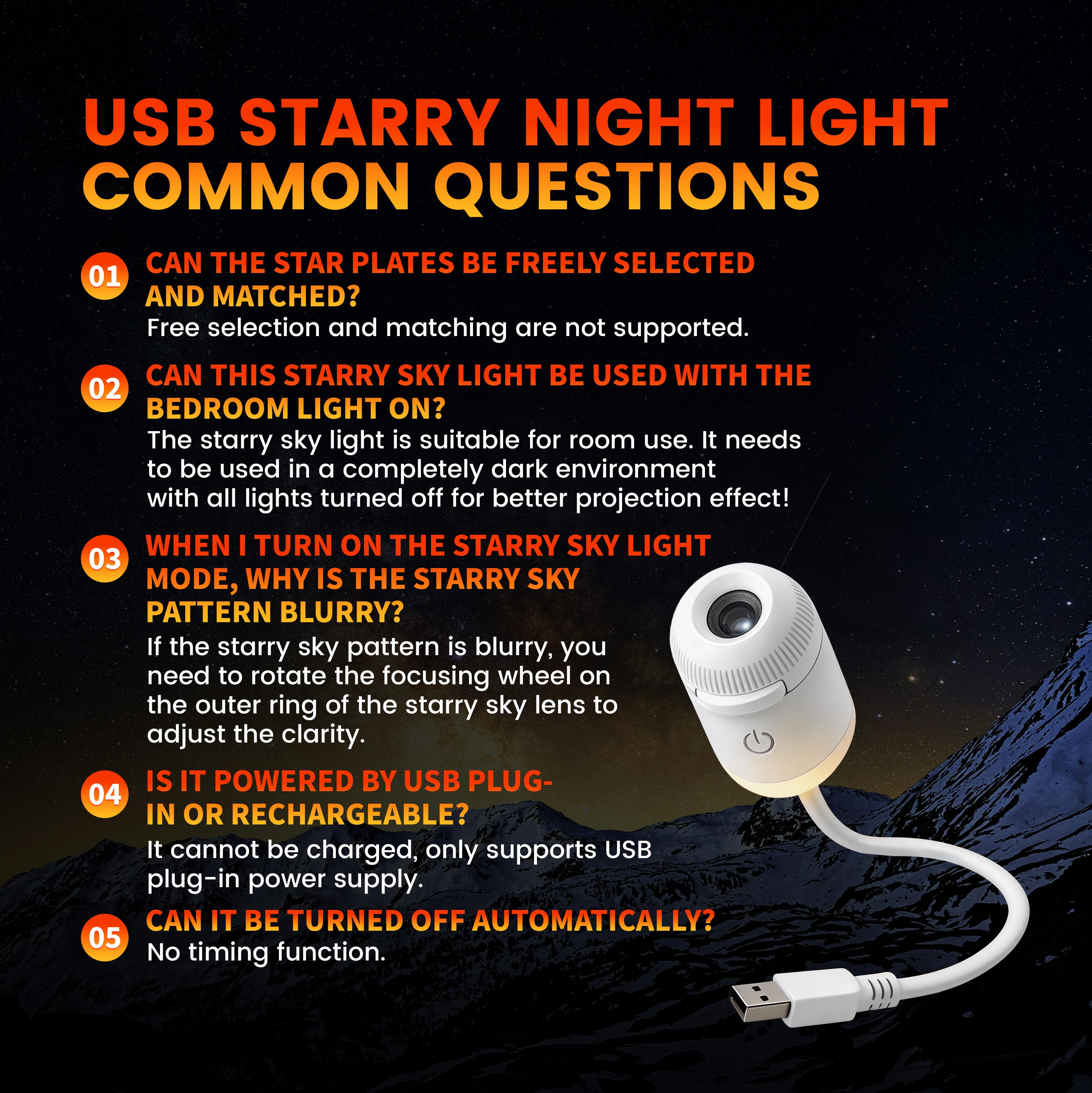 USB starry night light, suitable for home scenes, small footprint, clear projection. Usb Charging Lampara Usb C Rechargeable Usb Led