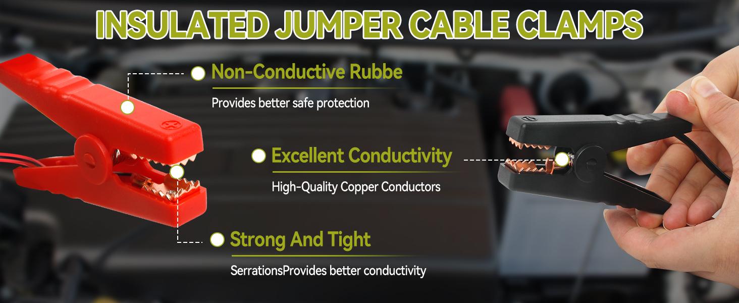 Jumper Cables Adapter Compatible with Ryobi 18V Battery, 12AWG 5.9FT Portable Battery Jump Starter Automotive Booster Cables Power for Car Jump Starting Using Tool