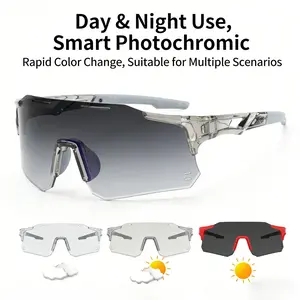 Trendy Photochromic Biking Sunglasses with Rapid Color-Change Technology, All-Day All-Weather Protection for Outdoor Sports, Cycling, Daily Use