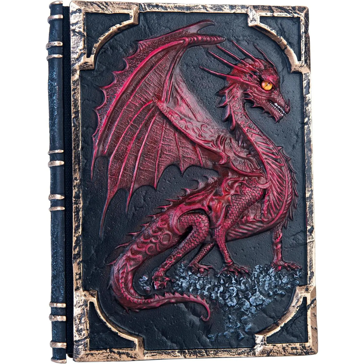 A5 Red Flying Dragon Embossed Cover Journal - Hardcover Engraved Notebook with Lined Pages, Travel Notepad for Writing, Sketching, Man/Woman Office Stationery