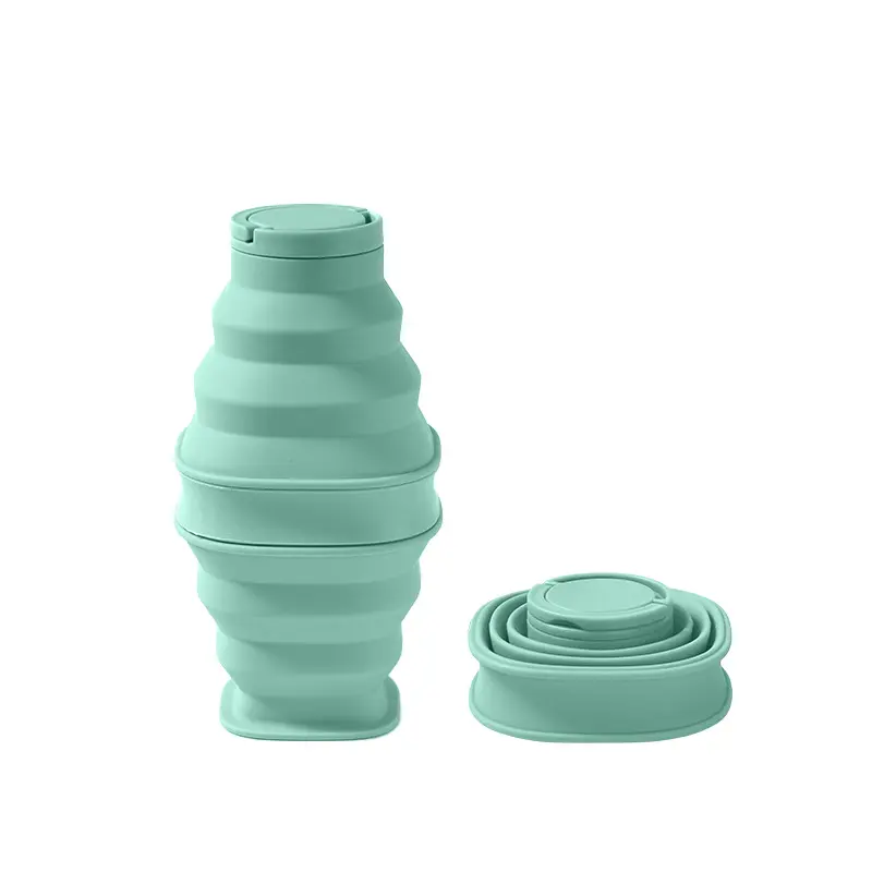 Collapsible Silicone Sports Water Bottle - Foldable Hydration Container for Gym, Hiking, Daily Carry