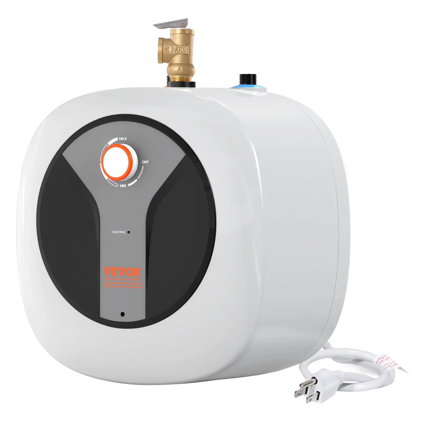 【DealsForYouDays】VEVOR Electric Mini-Tank Water Heater 2.5-Gallon Tank, 1440W Hot Water Boiler Storage, Safety Temperature Pressure Valve Easy Install, for Kichen Bathroom Restaurant, Shelf Wall Floor Mounted