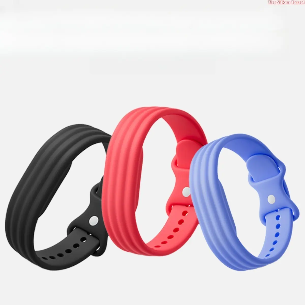 Soft Silicone Replacement Watch Band Accessories for Google Fitbit Air Wearable Fitness Tracker, Textured Wave Sport Strap, Multi-Color Sweatproof Adjustable Wristband (Tracker Not Included)