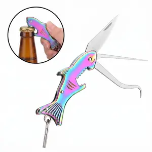 1 PCS Stainless Steel 3-in-1 Multi-Function Keychain, Opener & Toothpick, Durable metal tool, compact portable design, perfect for camping, travel and daily outdoor use, lightweight easy to carry all the time everywhere you go-YY0