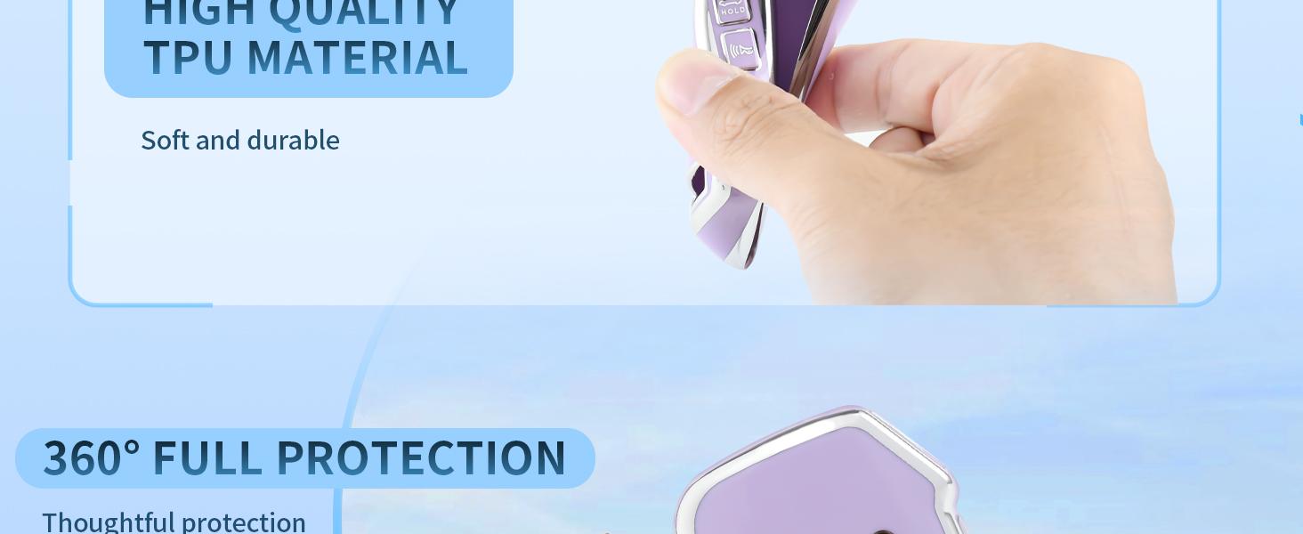 for Kia Key Fob Cover Special Key Fob Case Cover Holder for Kia Ceed Cerato Forte NIRO Seltos Sorento Soul Sportage Telluride K5 Accessories Smart Keyless Remote Key Protector, Purple