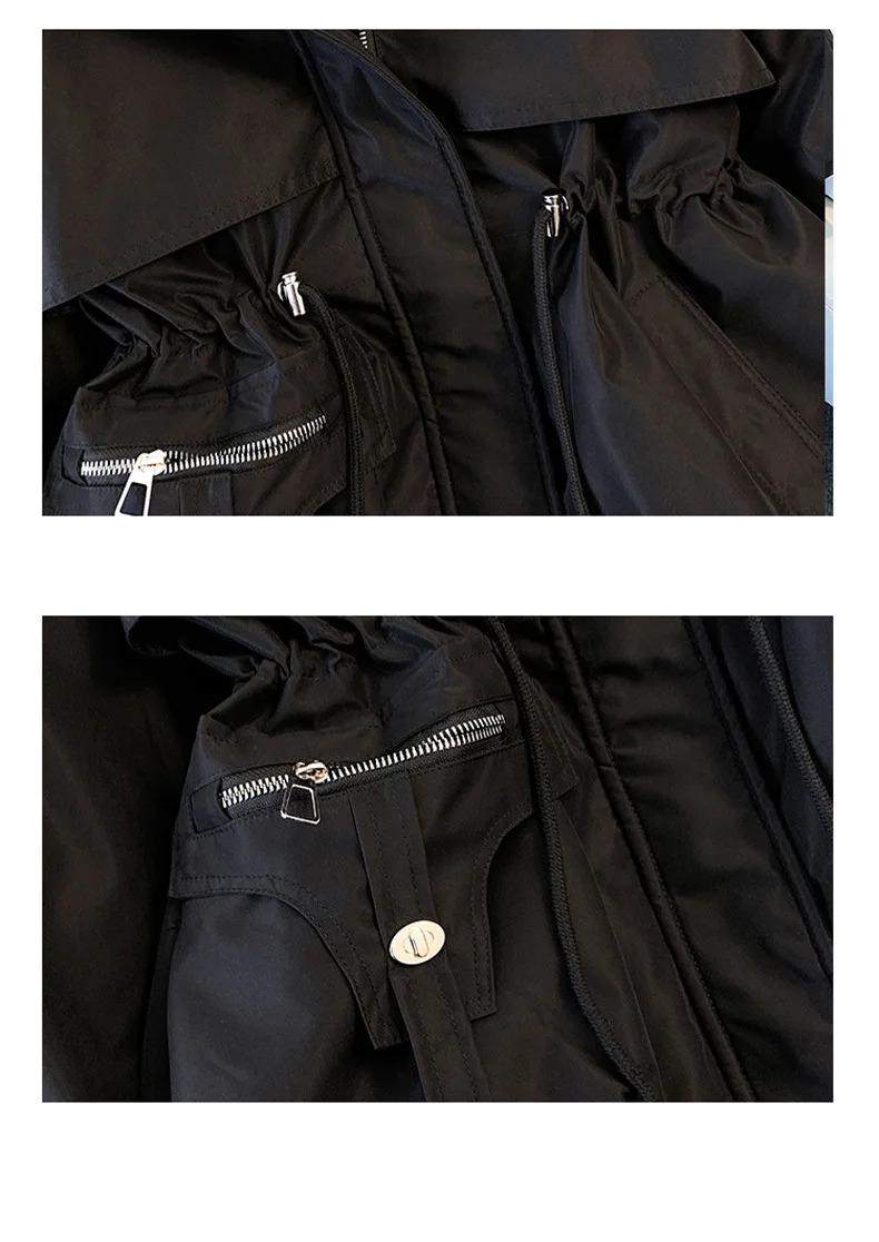 Winter Women's Down Jacket – Fleece Lined Hooded Parka, Warm Padded Coat with Drawstring, Korean Casual Streetwear, Trendy Puffer Outwear, Daily & Outdoor Fashion Jacket Womenswear Tops Outerwear Long Sleeve Fitted Basic Black Minimalist