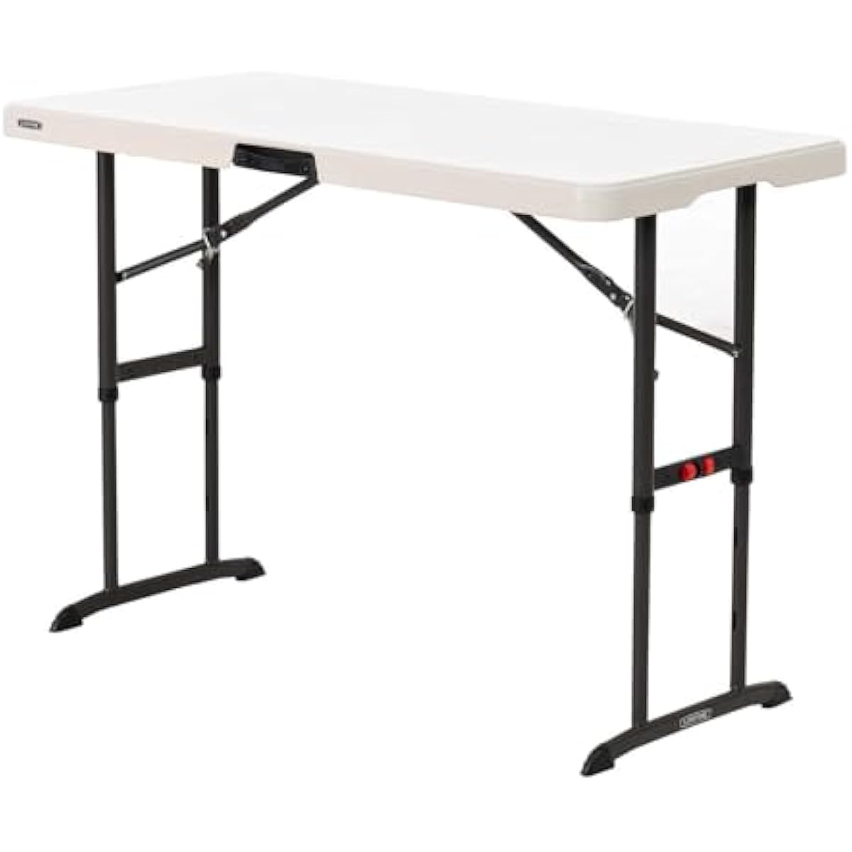 4-Foot Commercial Adjustable Folding Table, Almond
