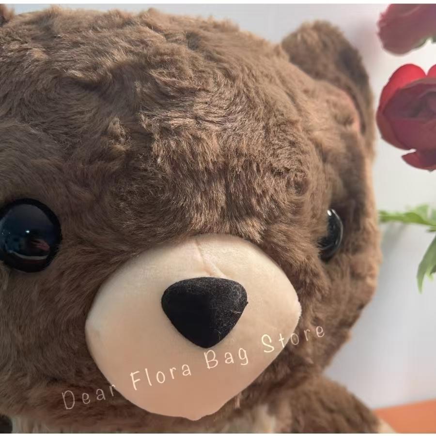 New Cute Plush Brown Bear Backpack Kawaii Soft Animal Knapsack High Quality Lolita Furry Shoulder Bag Fashion Girl Birthday Gift