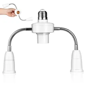 Light Socket Extender, E27 to Multi- Light Socket Adapter Flexible Hose Lamp Holder Converter Three Heads Extension Splitter