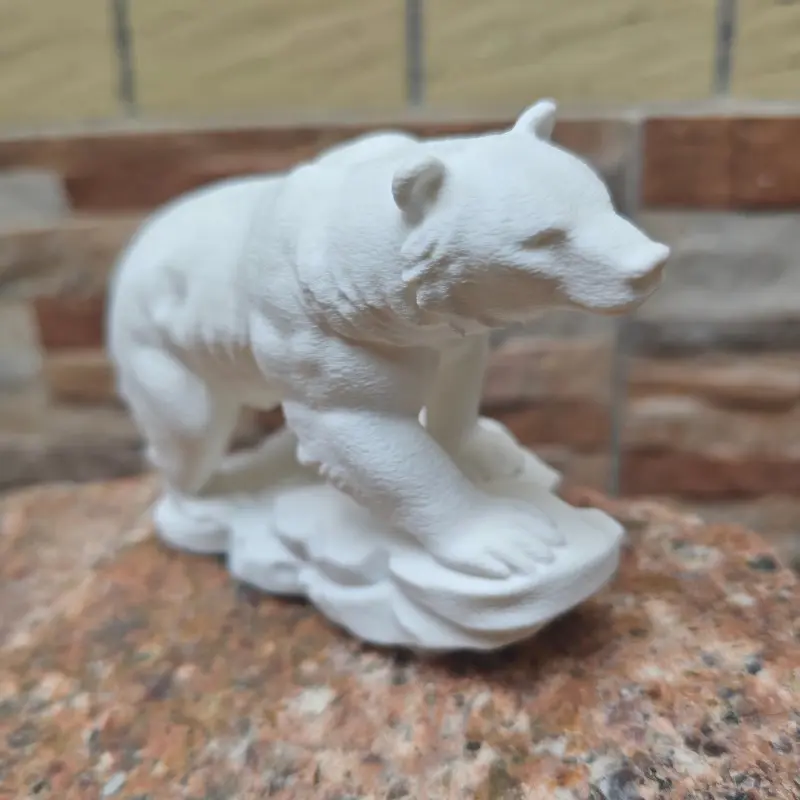 4.72inch Polar Bear Figurine, Hunting Pose, Clear Fur Texture, Home Decor, Office Desk Display, Creative Gift, Natural Style, Bear Decoration