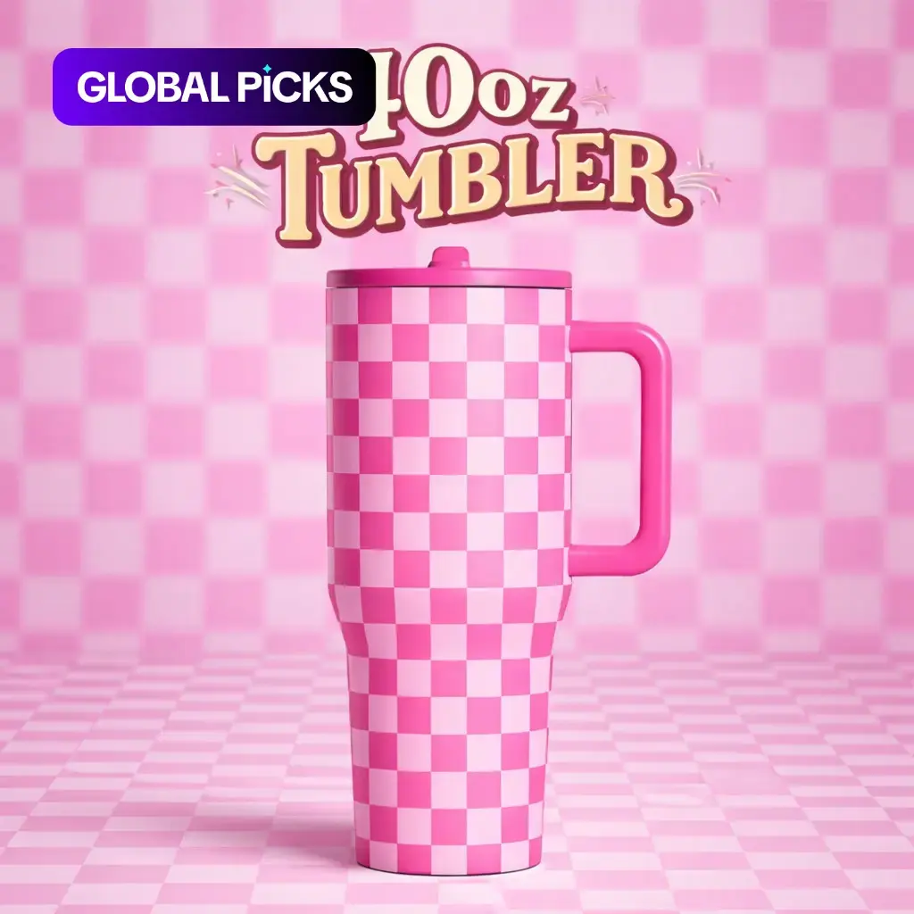 1 Pc insulated mug, Insulated Drinkware, Insulated stainless steel, 40oz vacuum cup, double wall mug, keeps hot 12h cold 24h, leak proof lid, skinny tumbler, checkered design, travel mug for hot cold drinks, gift for women men holiday office use