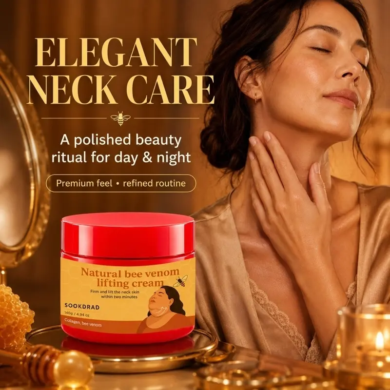 Natural Bee Venom Lifting Cream, with Collagen, Bee Venom, Firm and Lift Neck Skin, Neck Skincare, 140g