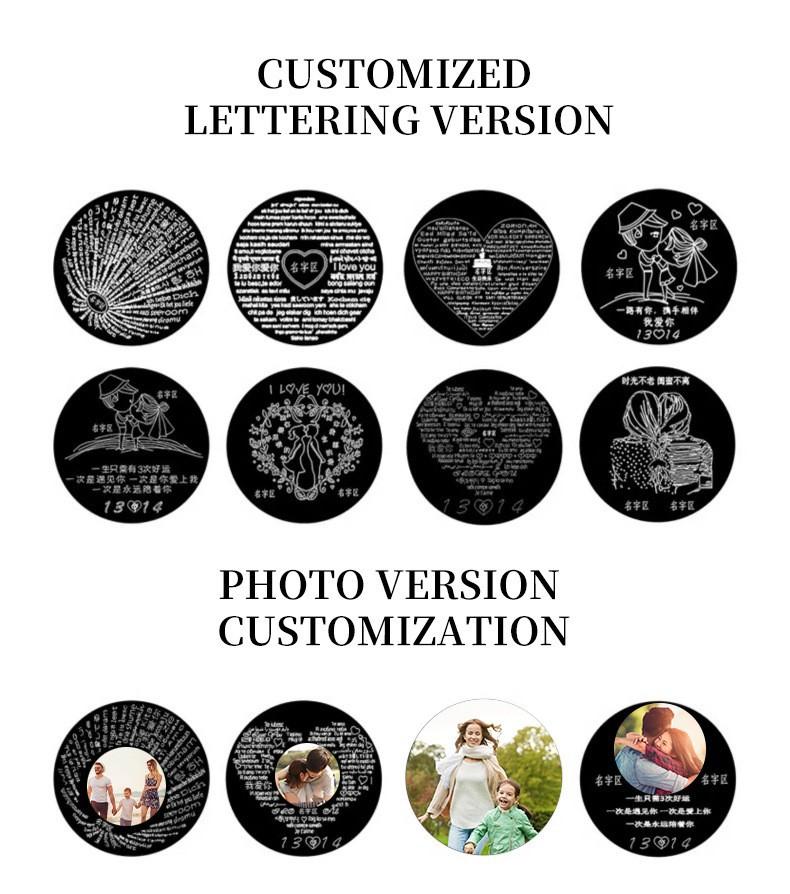 Best-selling versatile colorful diamond butterfly projection pendant for women, 100 languages "I love you" HD color photo necklace for women